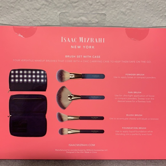 NWT Isaac Mizrahi Makeup Brush Set with Case - Picture 3 of 6